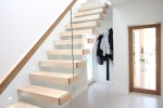 Stairs Ireland: Modern Oak Cantilevered Stairs with Glass Passtrue Balastrade and floating oak handrail
