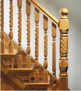 Oak Roped or twisted style newels and spindles stairs