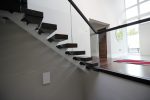 stairs modern with floating glass balustrade