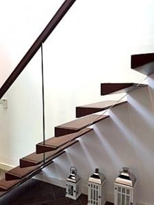 Floating Oak and Glass Stairs