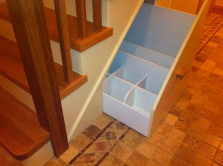 Cut string stairs with under stair storage
