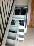 traditional stairs with storage