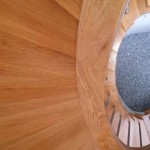 Curved oak stairs