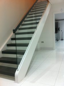 modern straight open tread stairs Ireland