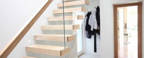 Modern Oak Cantilevered Stairs