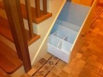 Oak & Painted cut string stairs with understair storage