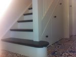 straight stairs ireland with painted risers and under stair storage hardwood treads