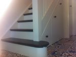 straight stairs ireland with painted risers and under stair storage hardwood treads